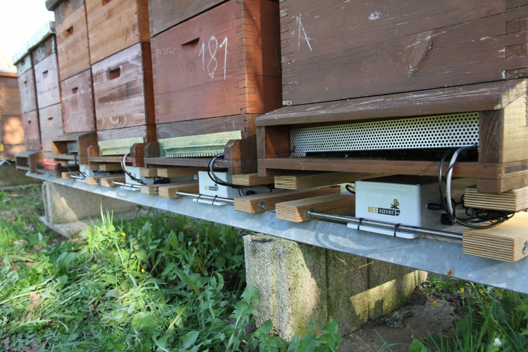 Die Bienenstöcke mit den BeeSaver Messsystemen